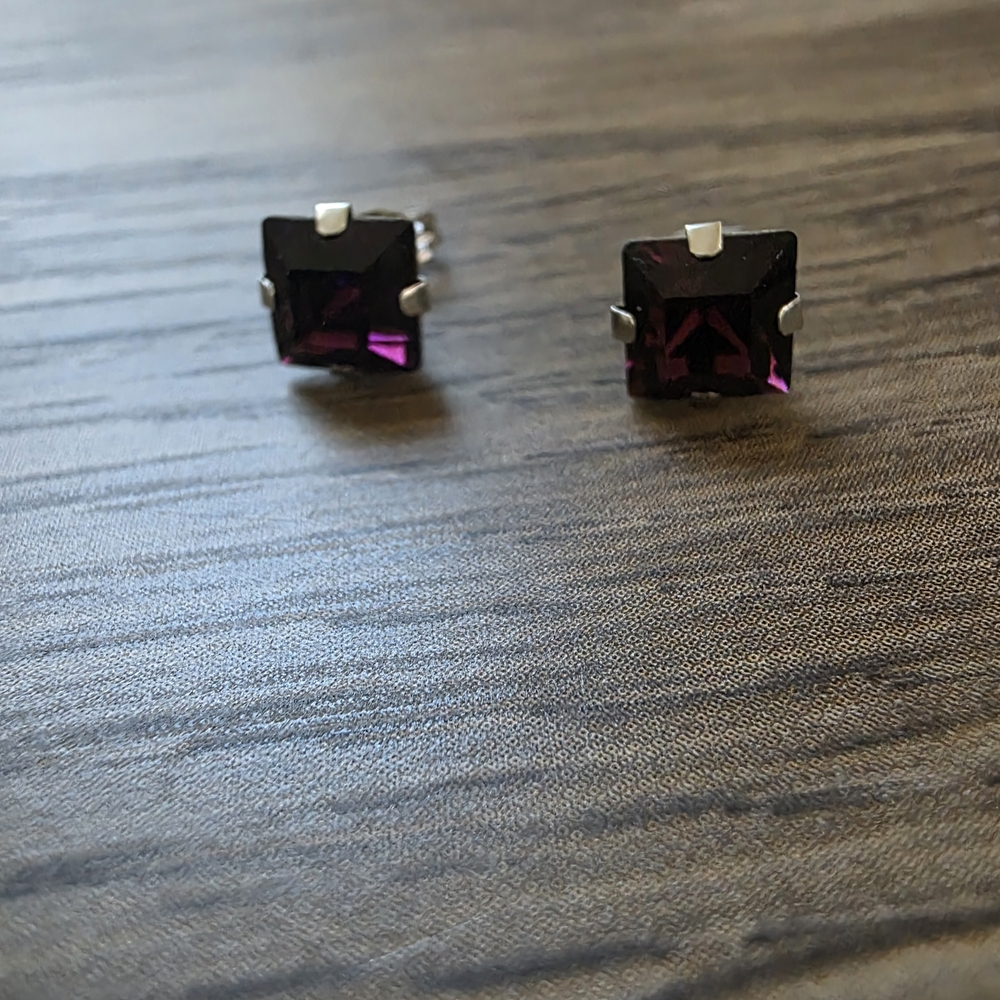 Venus and Vulcan Amethyst Stud Earrings